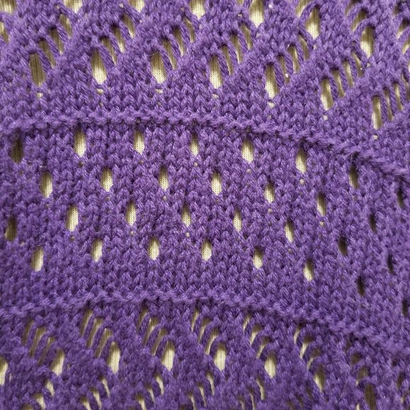 Justice cardigan 12 sleeveless open knit crochet open front cotton acrylic - Picture 8 of 12